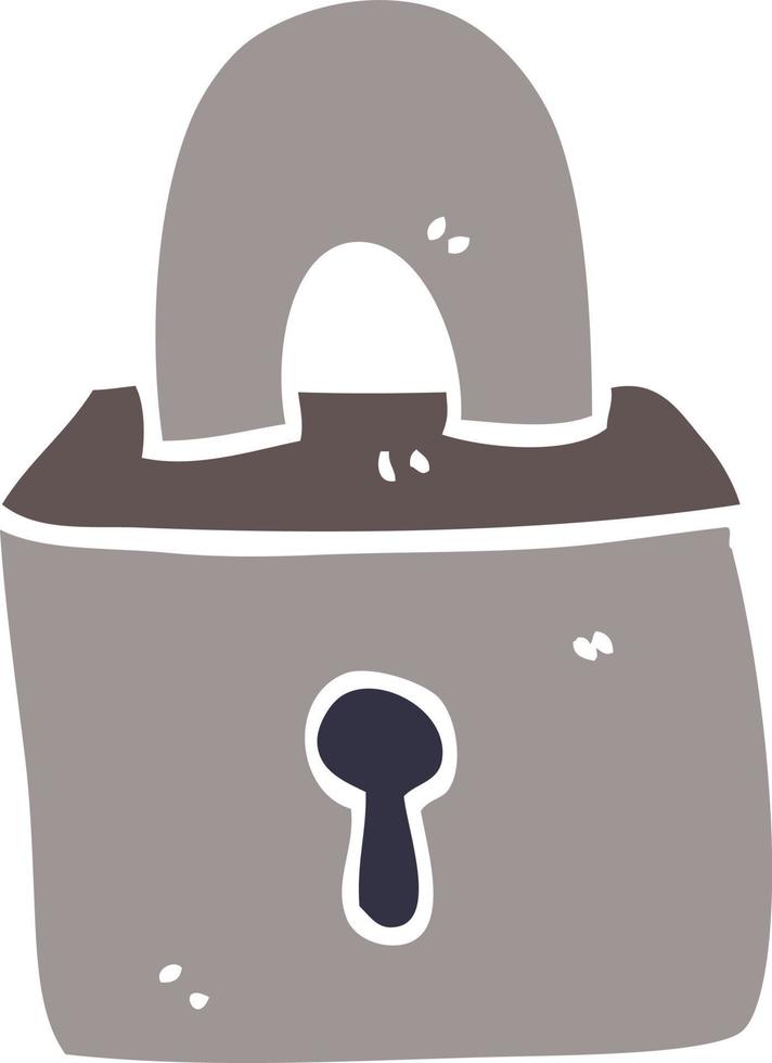 cartoon doodle padlock vector