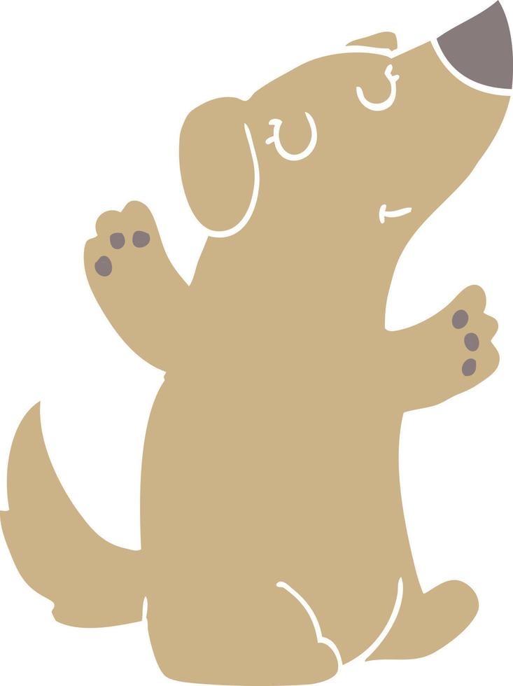 perro de dibujos animados de estilo de color plano vector