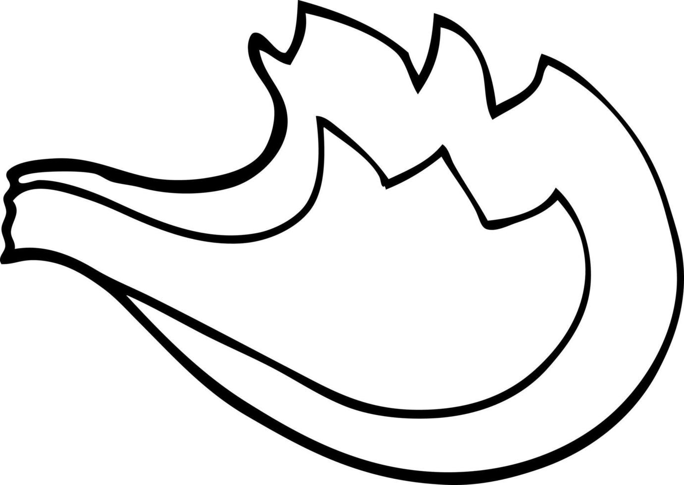 line drawing cartoon flame vector