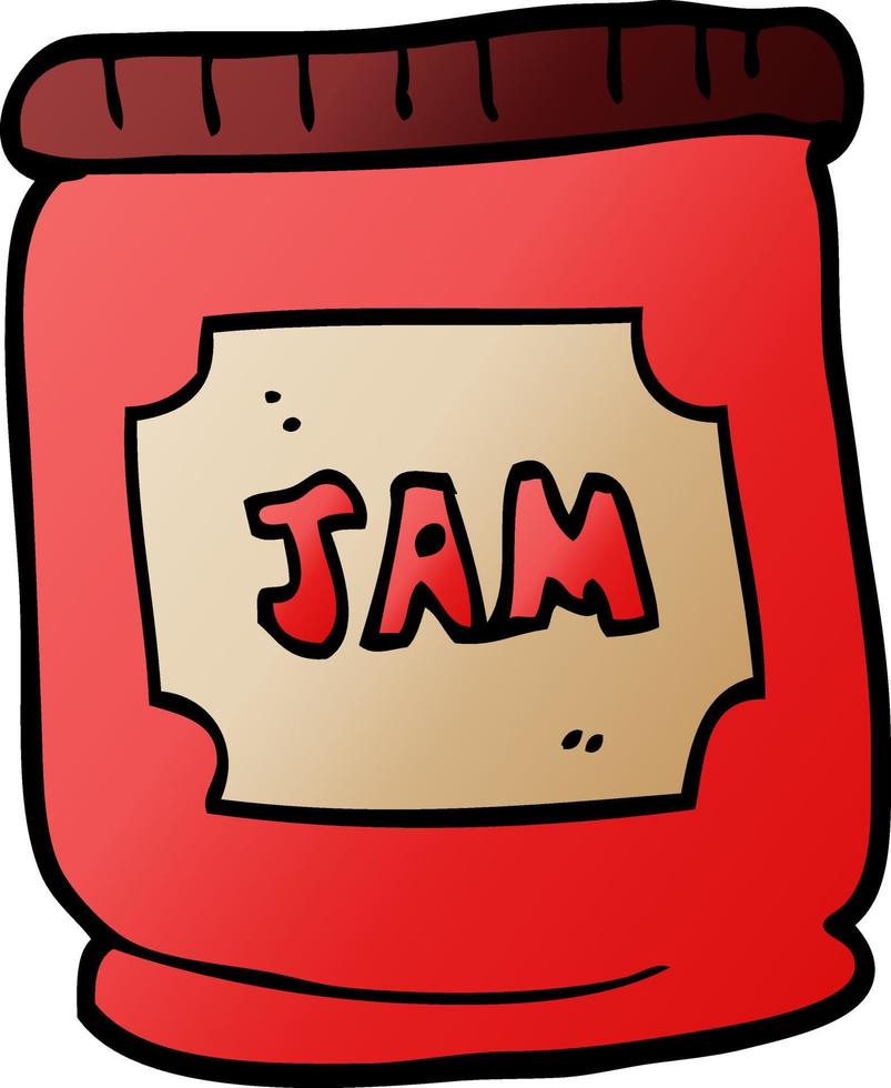 cartoon doodle jam pot vector