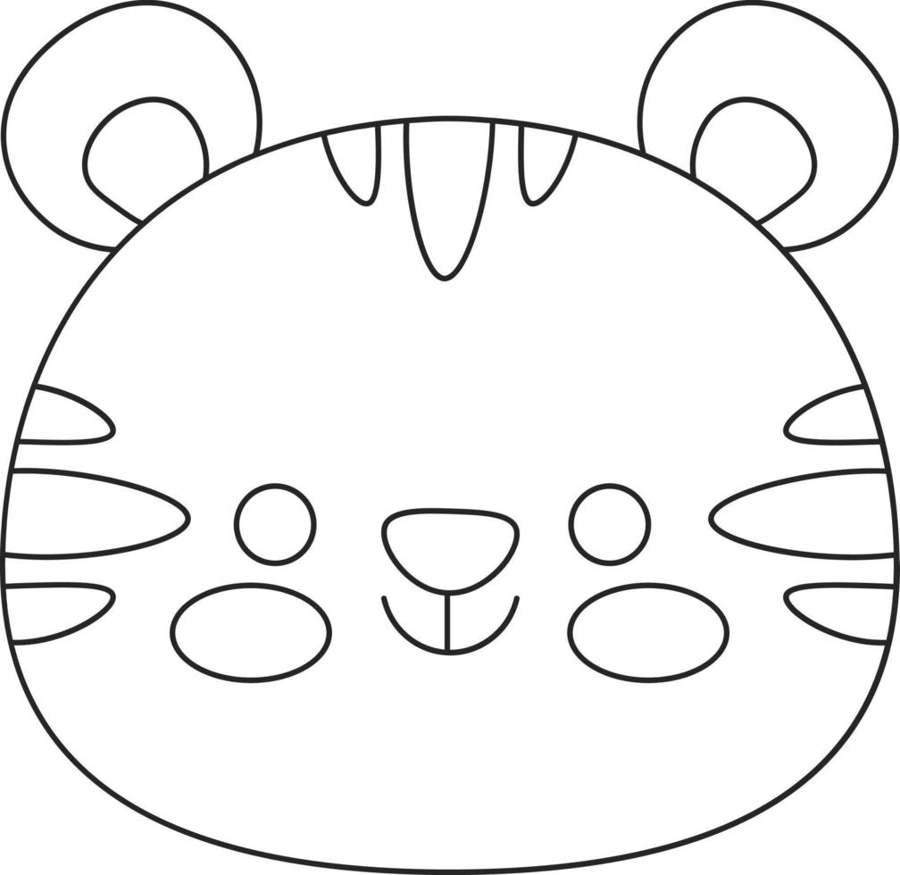 ilustración en líneas negras ilustración de cabeza de animal vector
