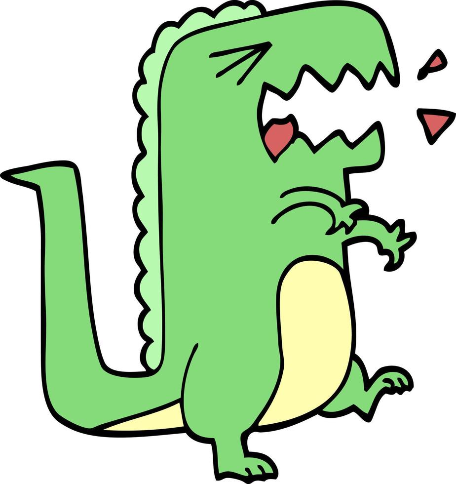 cartoon doodle roaring t rex vector