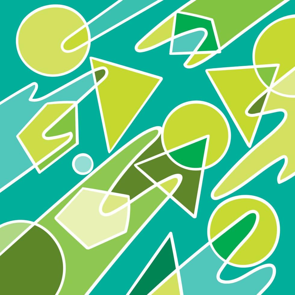 Hand drawn  triangle and circles art, retro, doodles, abstract, simple, print, art vector