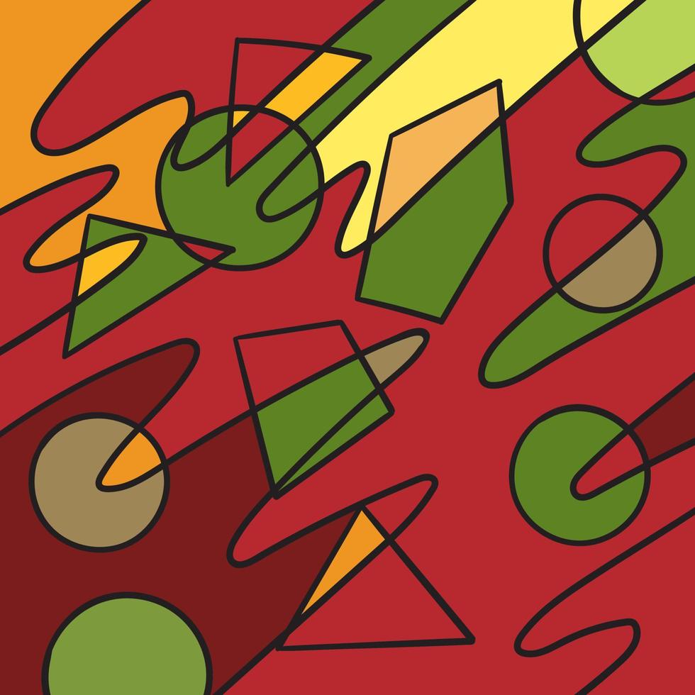 Hand drawn  triangle and circles art, retro, doodles, abstract, simple, print, art vector