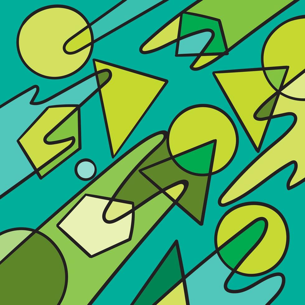 Hand drawn  triangle and circles art, retro, doodles, abstract, simple, print, art vector