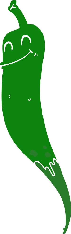 flat color style cartoon chili pepper vector