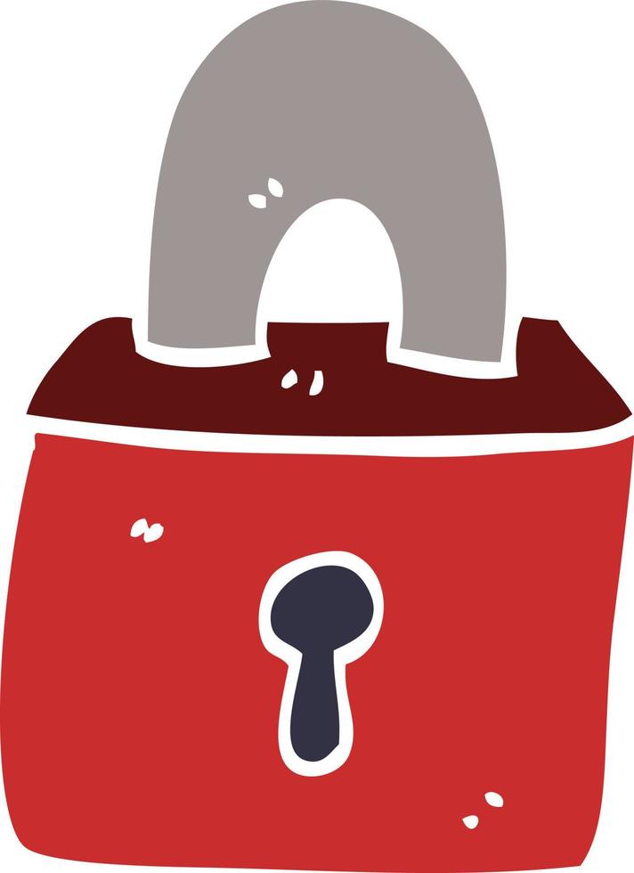 cartoon doodle locked padlock vector