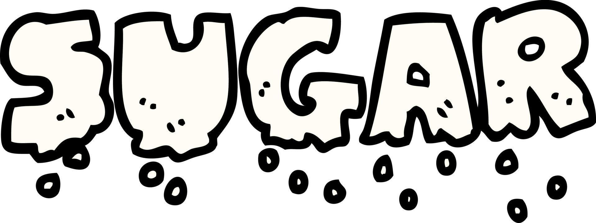 cartoon doodle word sugar vector
