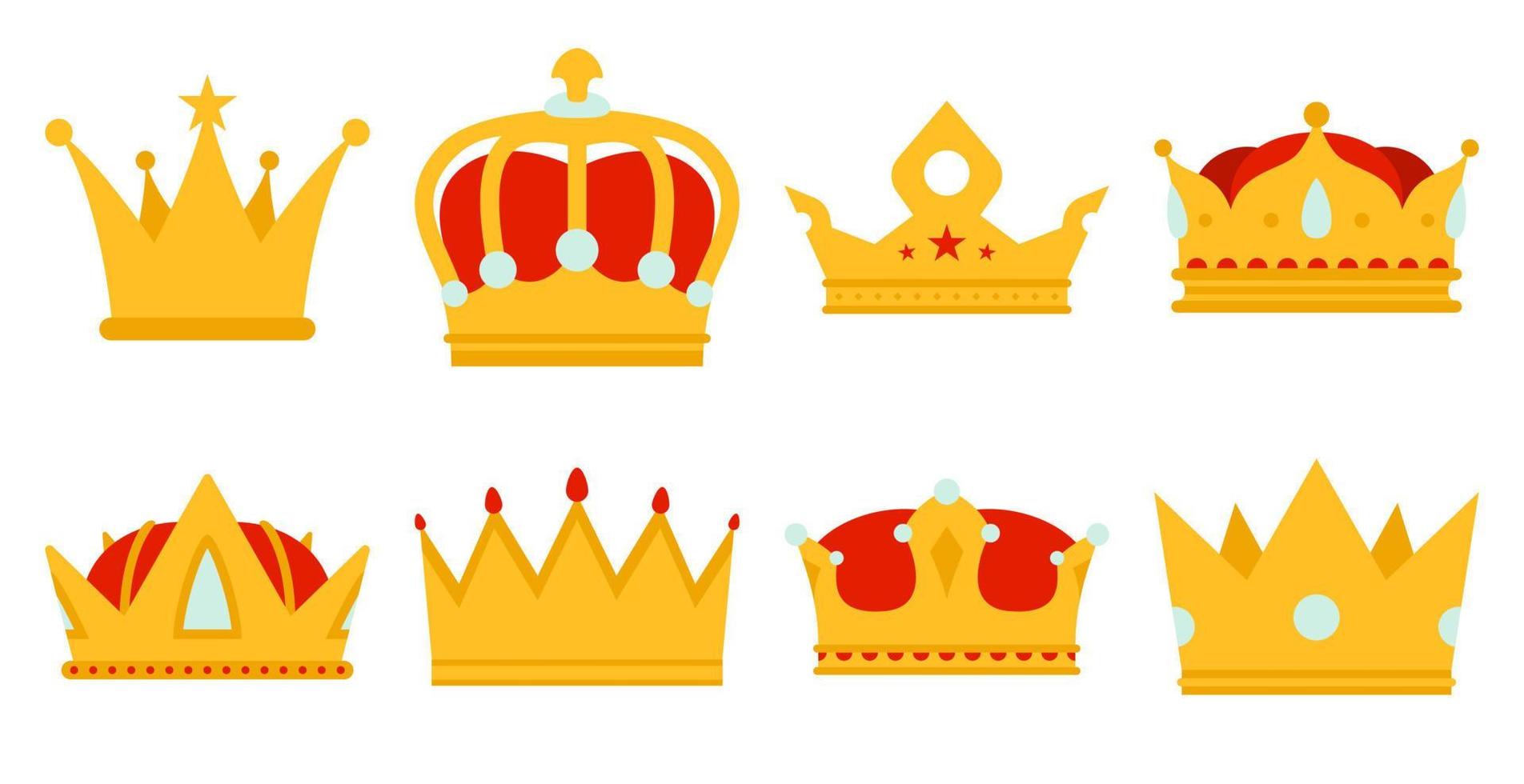 Set of Crown isolated on white background vector