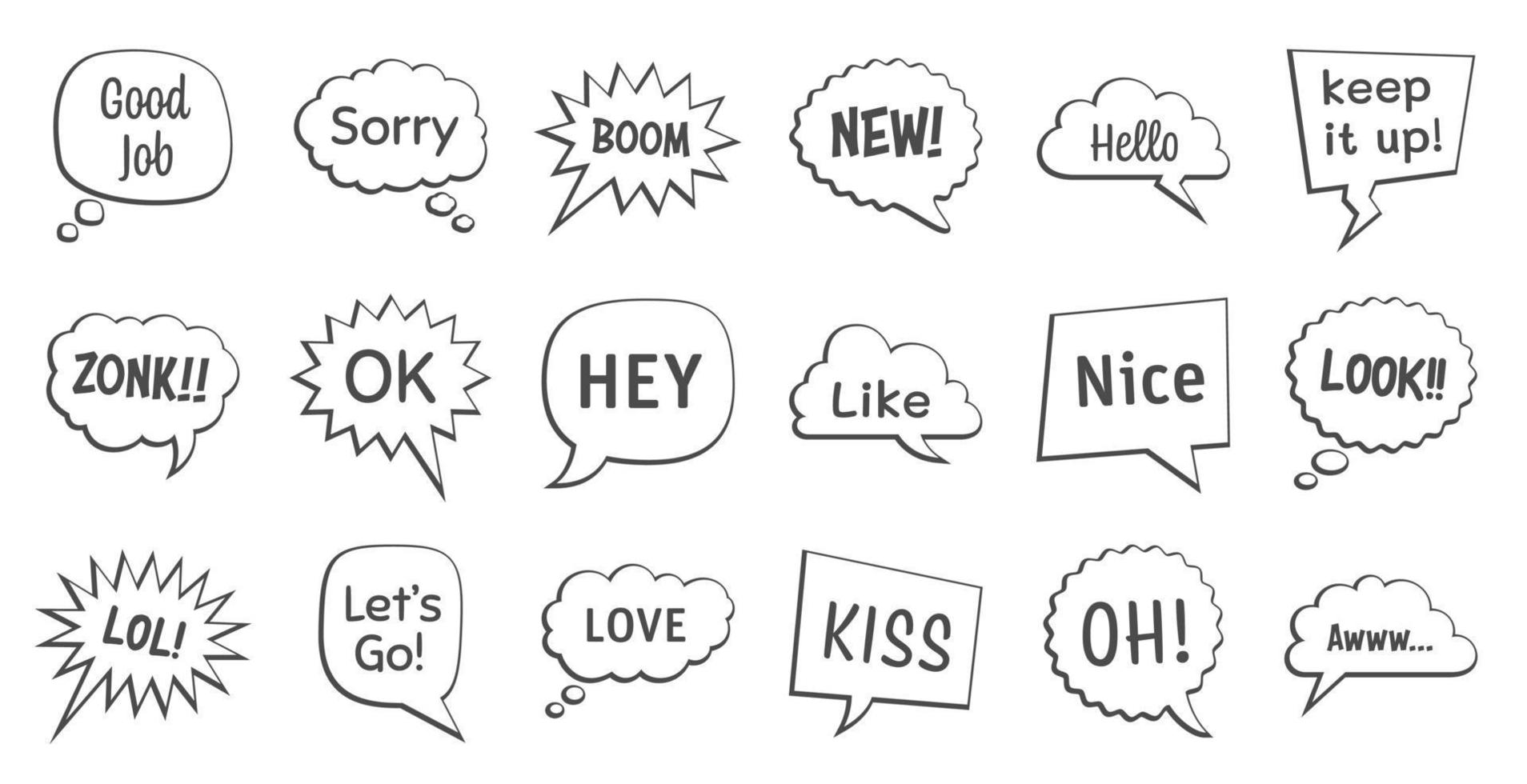 Set of speech bubbles vector