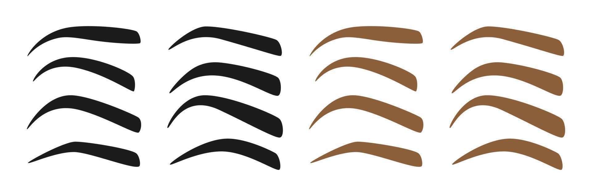 Set of Eyebrow shapes on white background vector