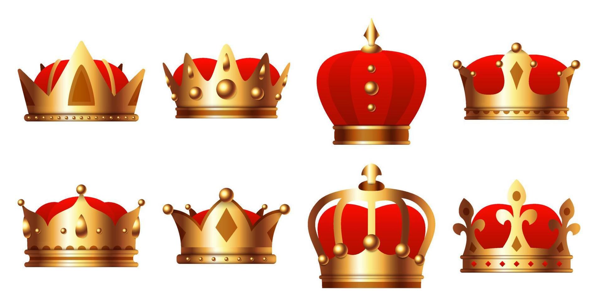 Set of Crown isolated on white background vector