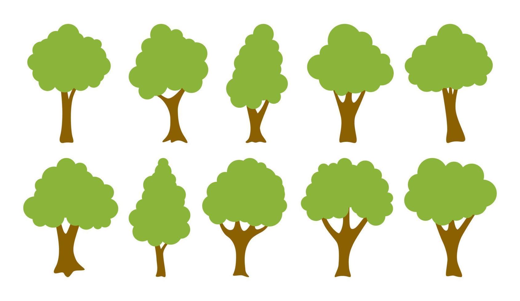 Set of hand drawn trees vector