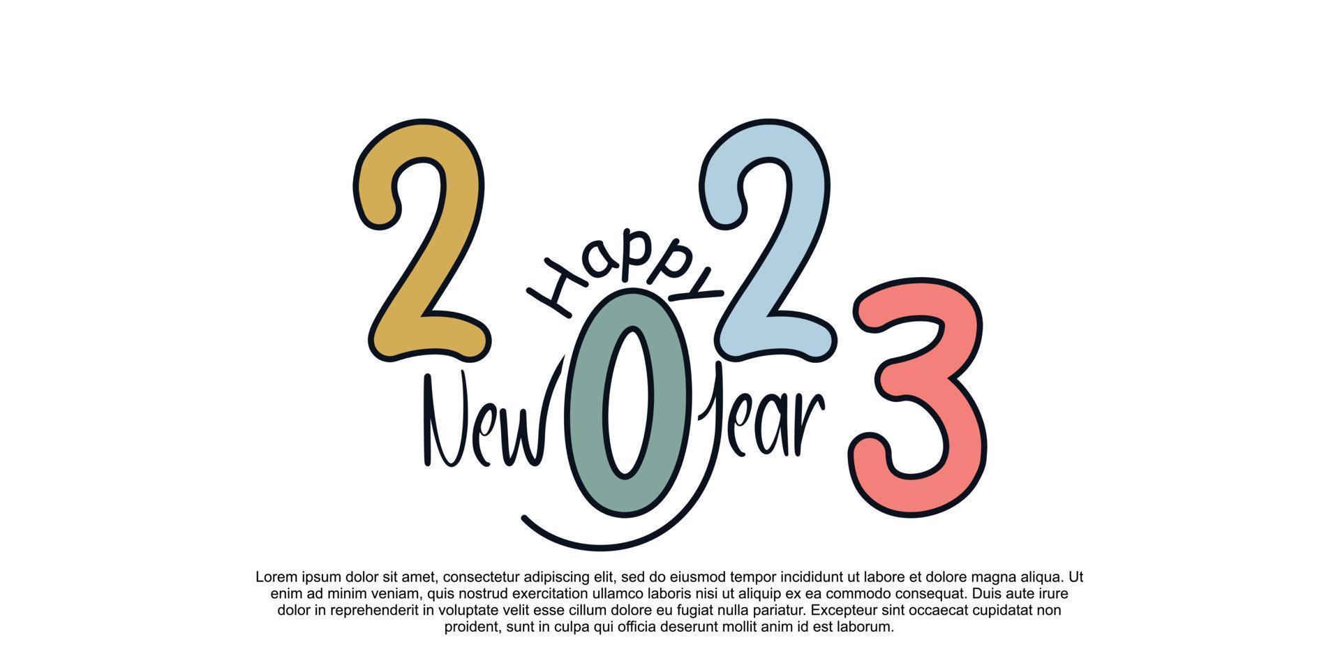 Happy new year logo design unique creative concept Premium Vector part 6