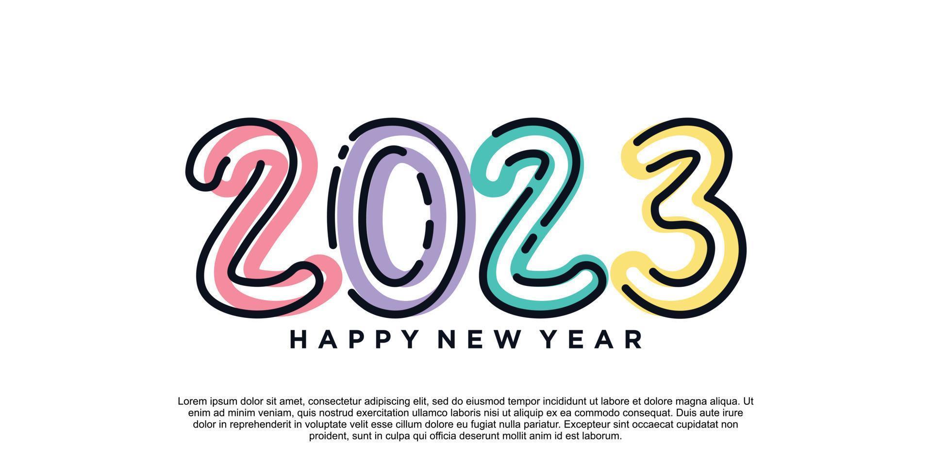 Happy new year logo design unique creative concept Premium Vector part 3