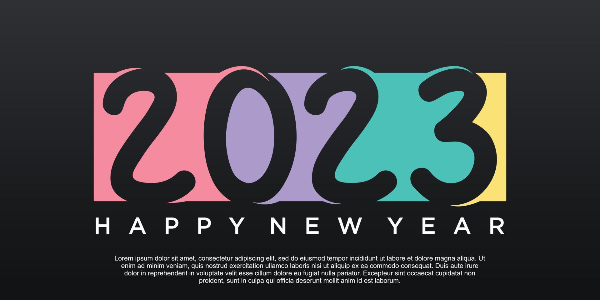 Happy new year logo design unique creative concept Premium Vector part 9