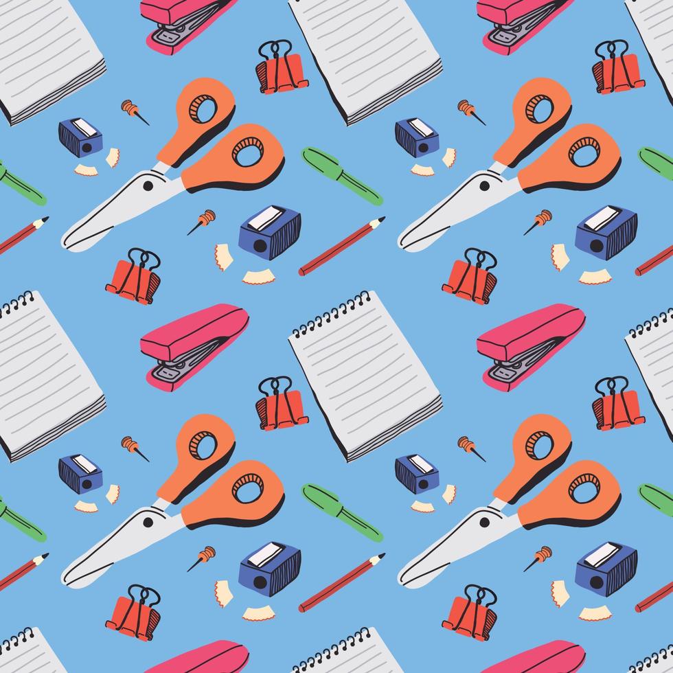 stationery elements seamless pattern design vector