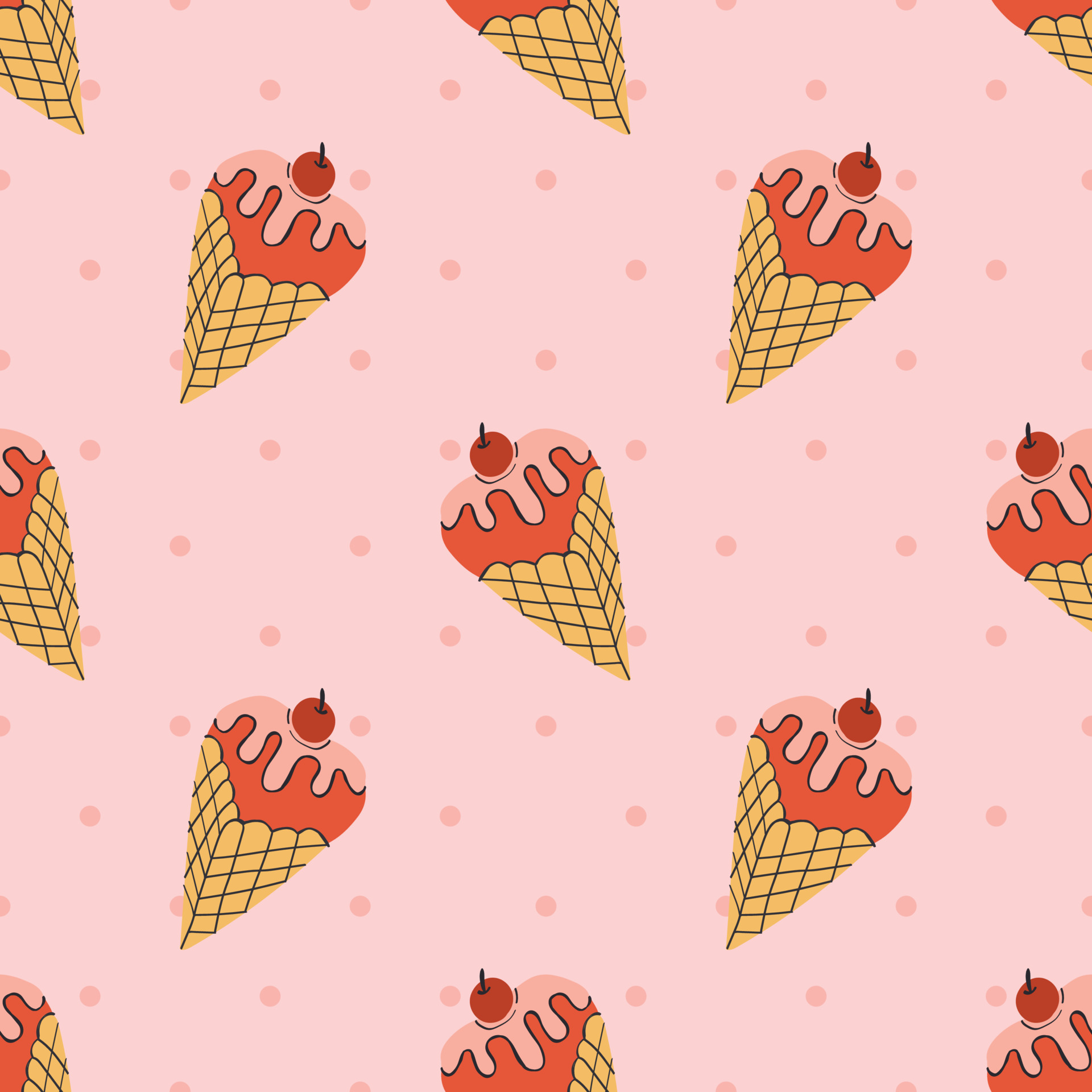 cute handraw valentine items seamless pattern 12167258 Vector Art at ...