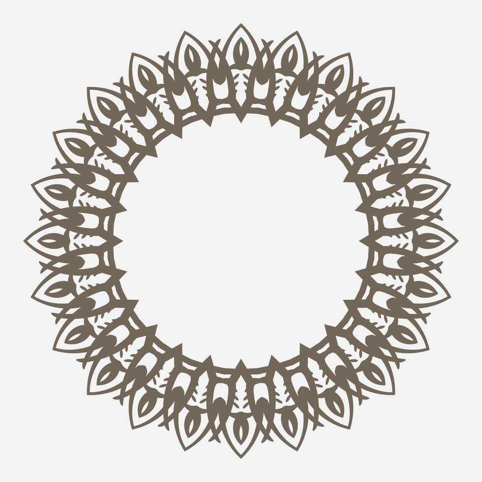 Decorative line art frame for design template. Elegant vector element Eastern style, place for text. Golden outline floral border. Lace illustration for invitations and greeting cards