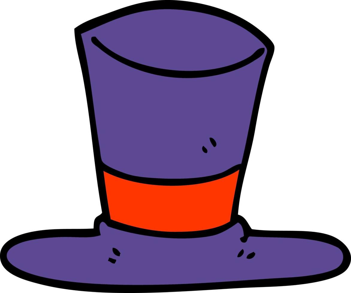 cartoon doodle top hat vector