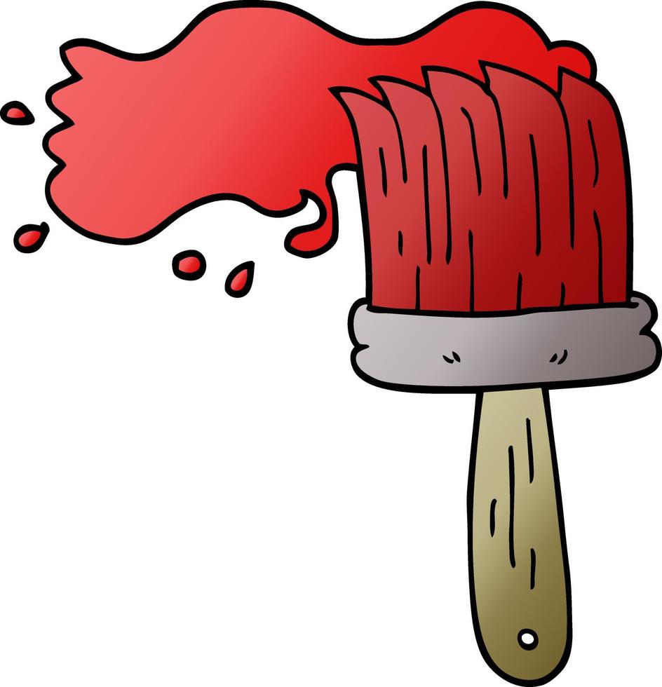 cartoon doodle paint brush vector