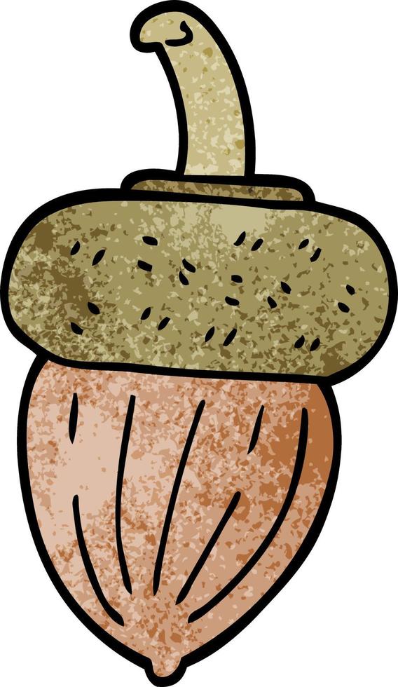 cartoon doodle acorn vector