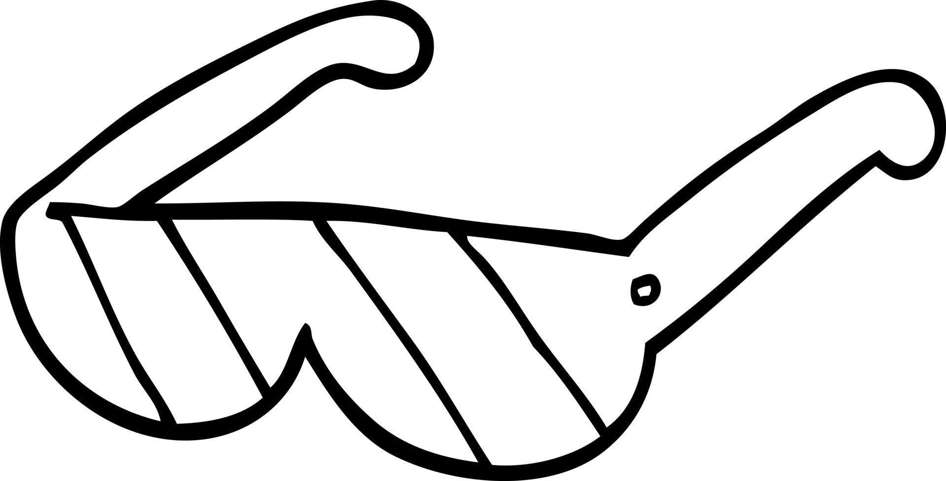line drawing cartoon safety glasses vector
