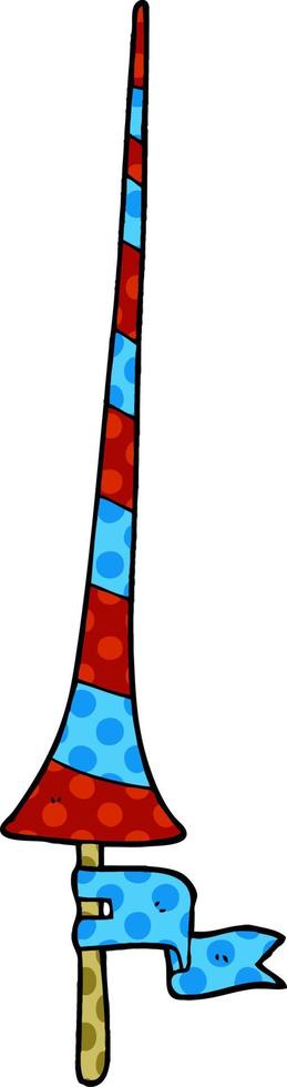 cartoon doodle medieval lance vector