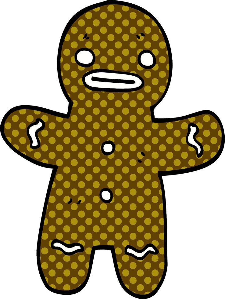 cartoon doodle gingerbread man vector