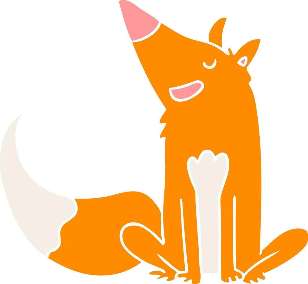 flat color style cartoon fox vector