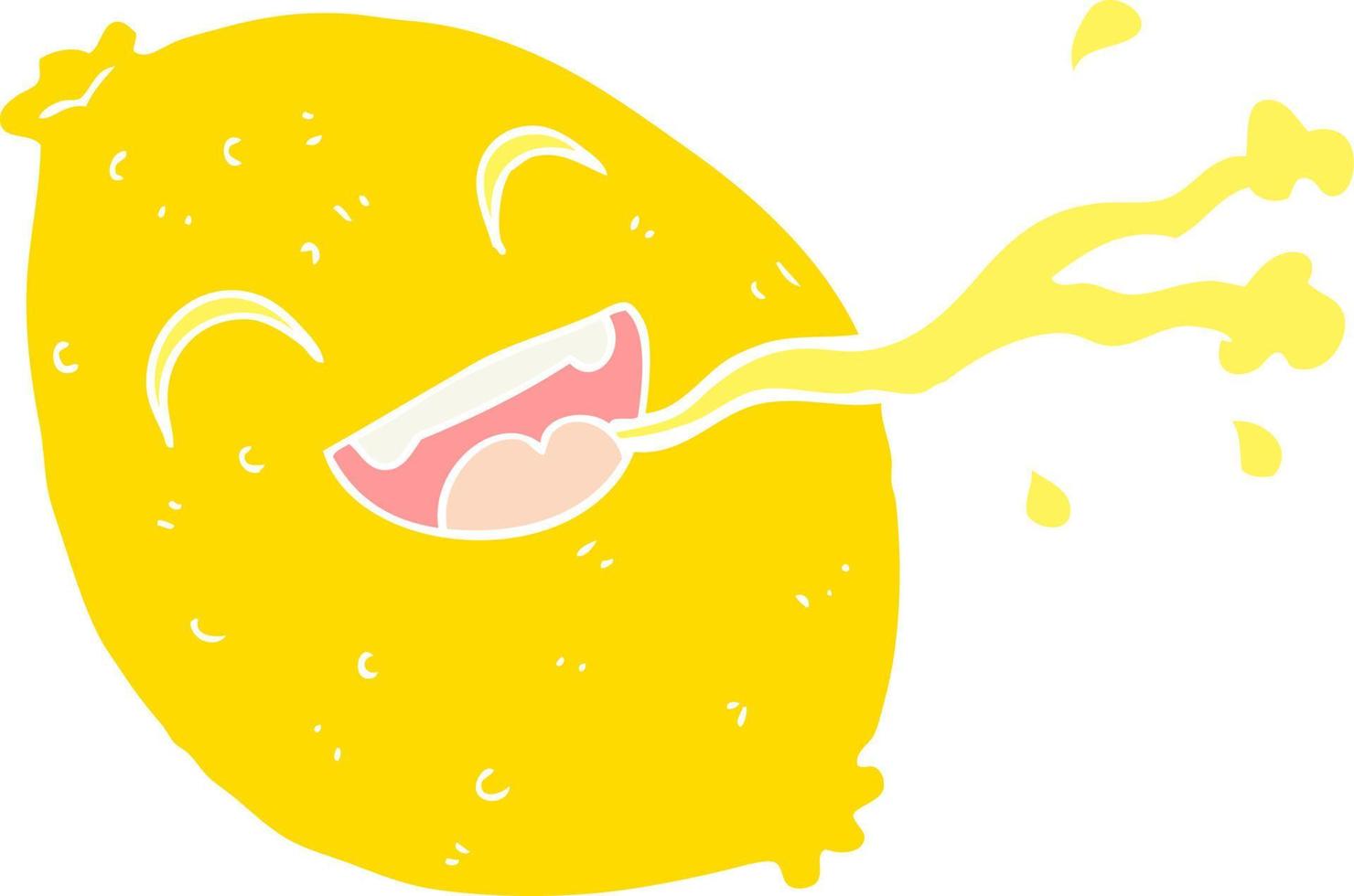 flat color style cartoon squirting lemon vector