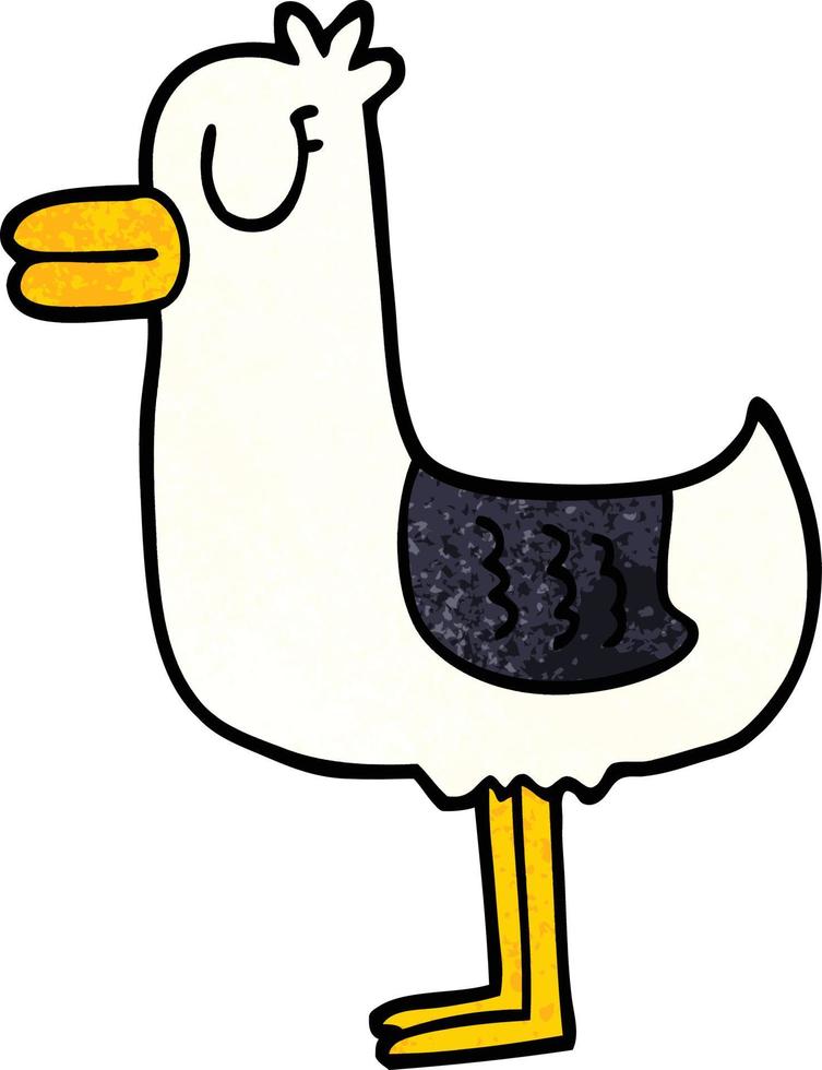 cartoon doodle sea gull vector