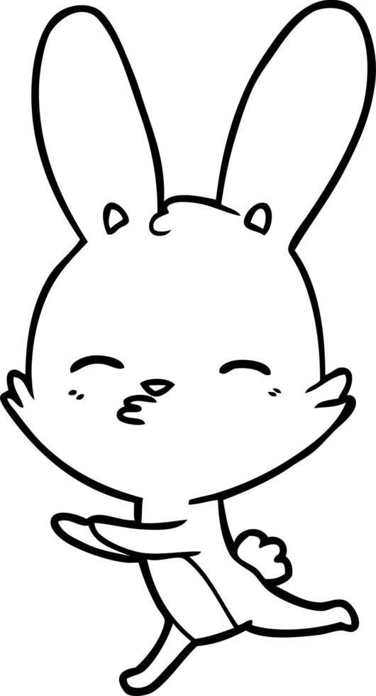 curious bunny cartoon vector