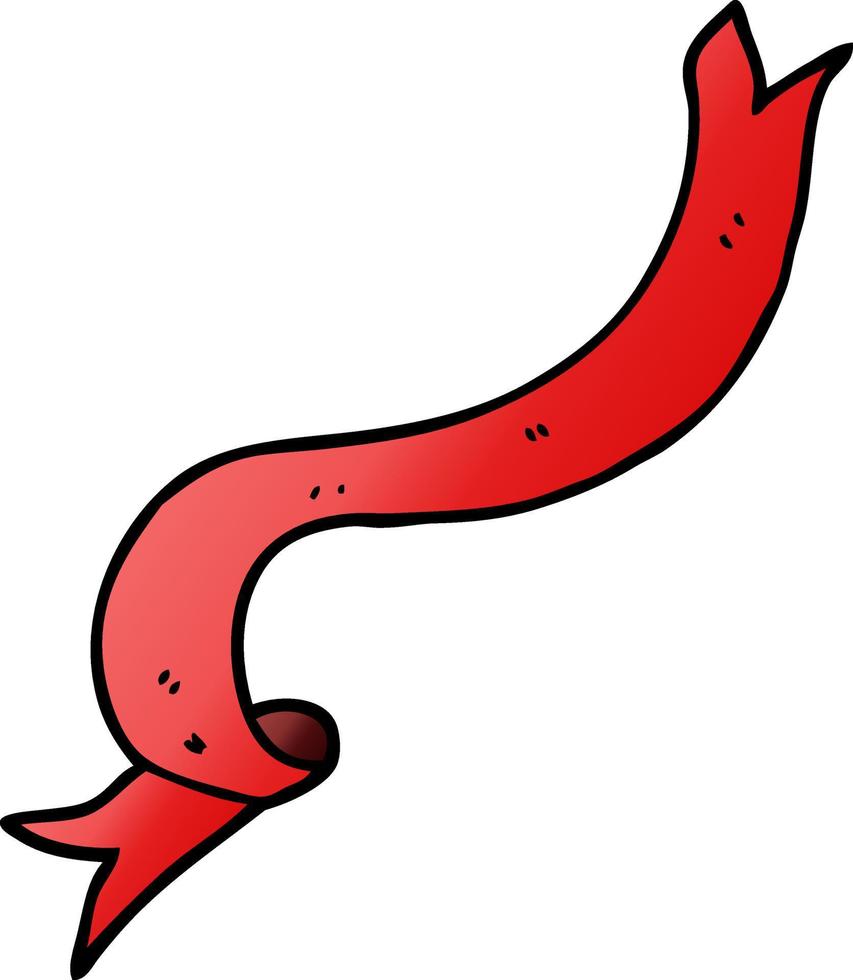 cartoon doodle floating ribbon vector