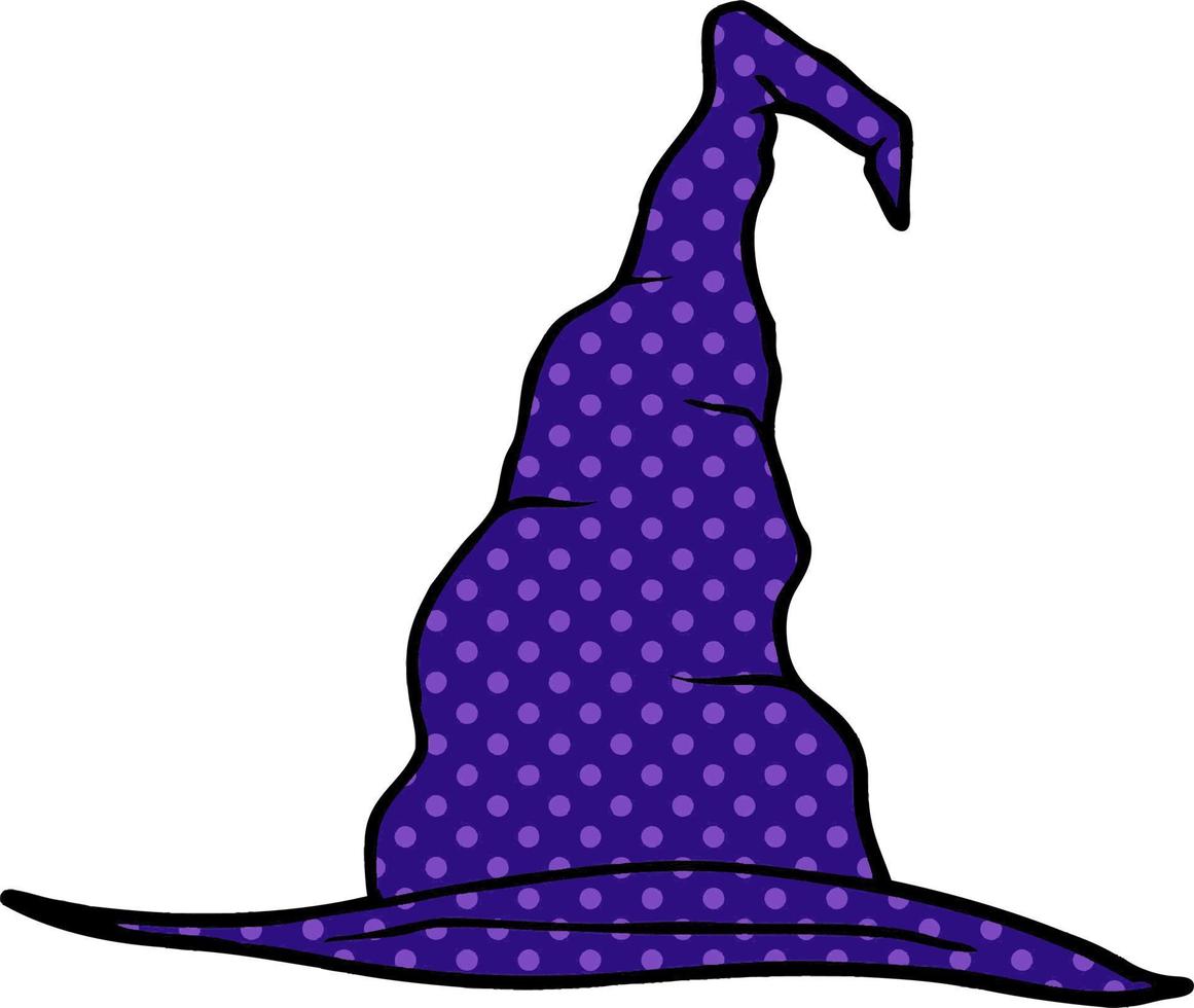 cartoon doodle witch hat vector