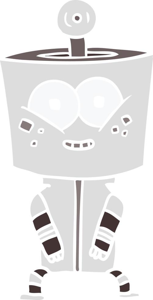 happy flat color style cartoon robot vector