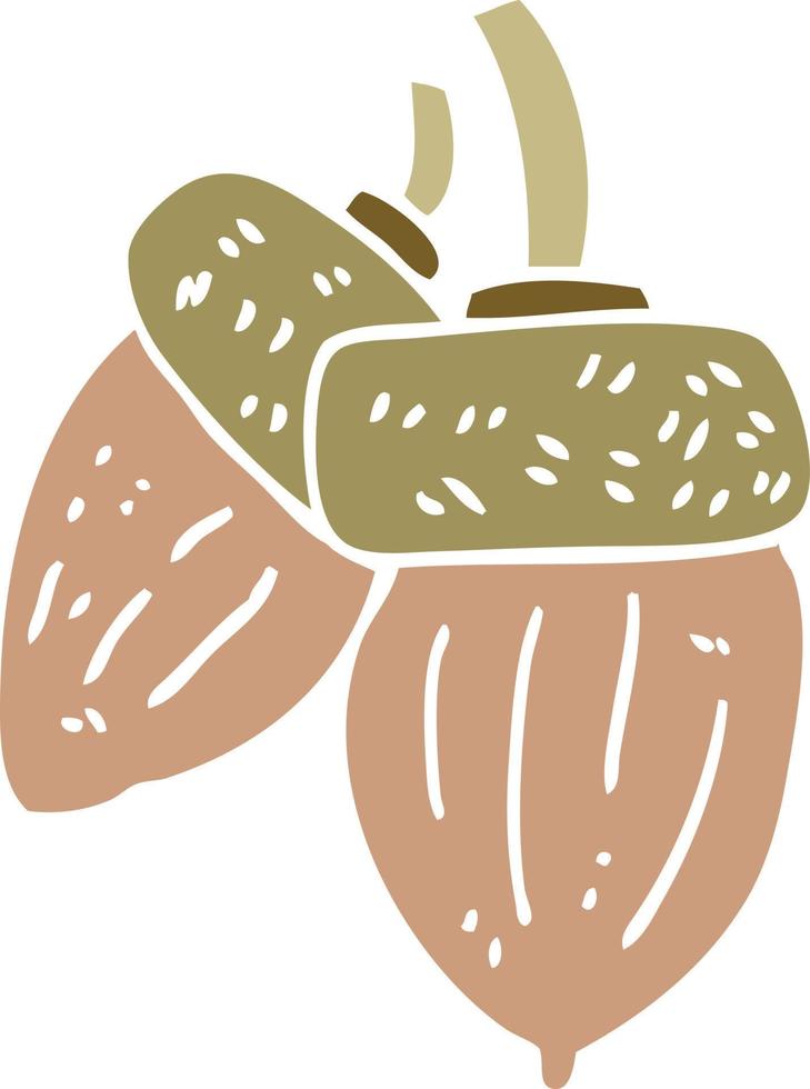 cartoon doodle acorn vector