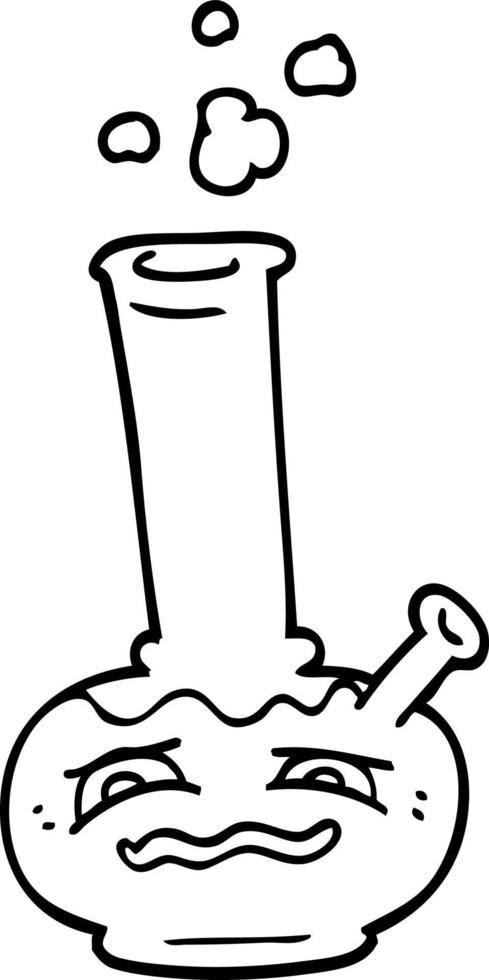 line drawing cartoon bong vector