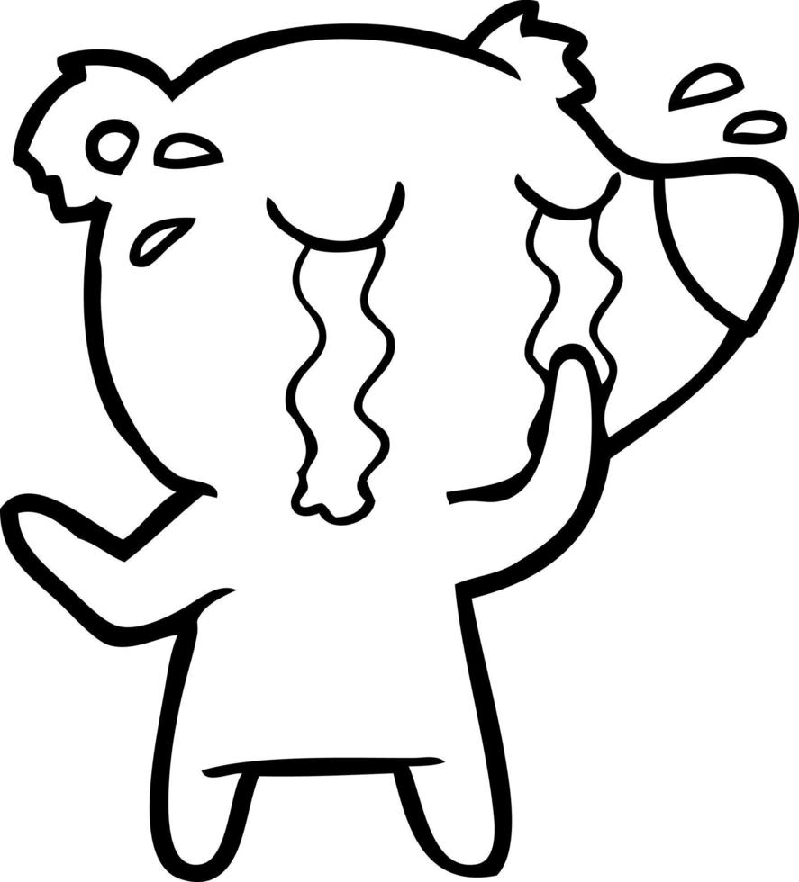 cartoon crying polar bear vector