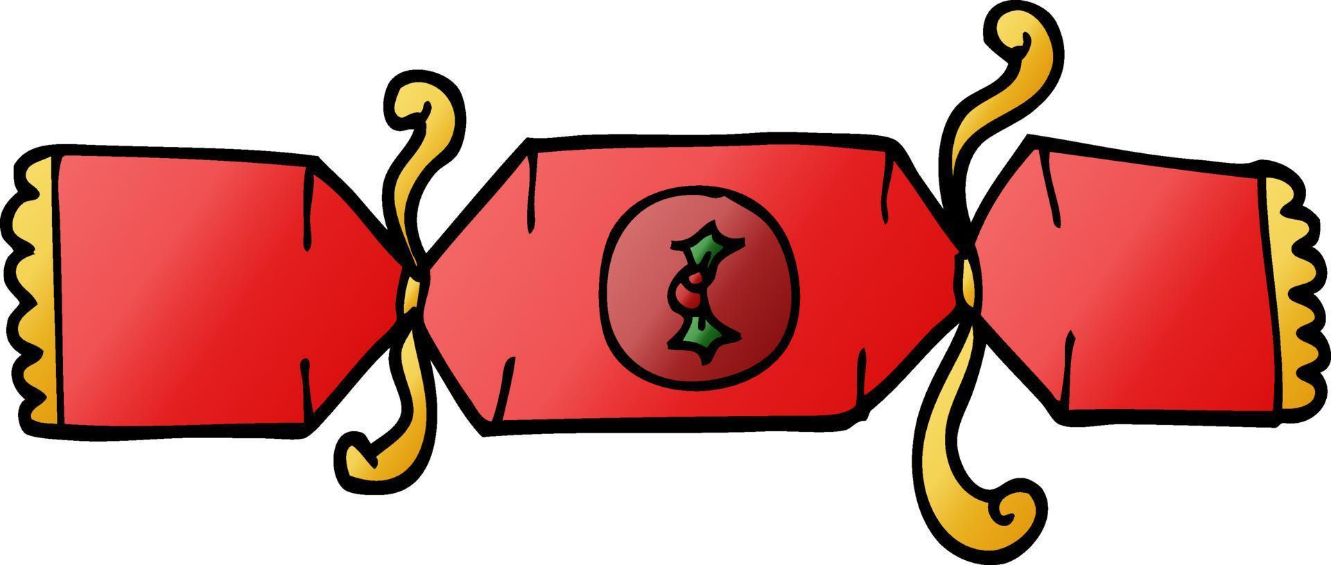 cartoon doodle christmas cracker vector