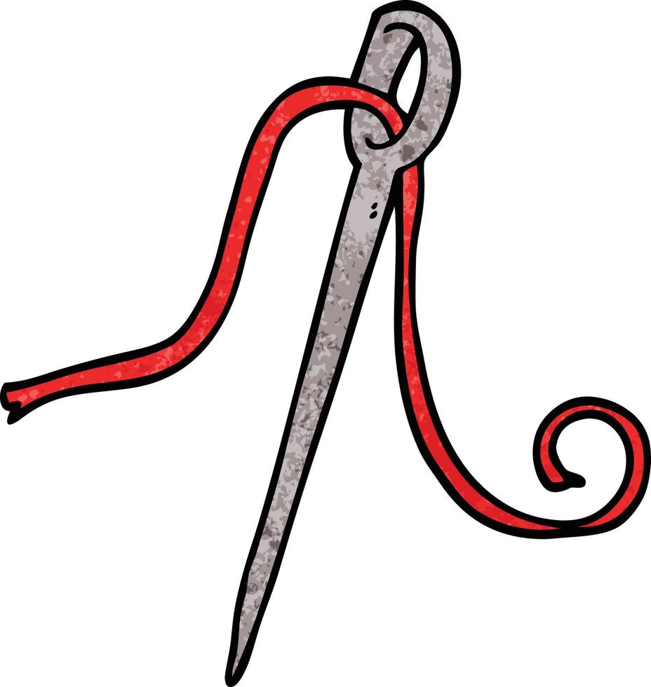 cartoon doodle needle and thread vector
