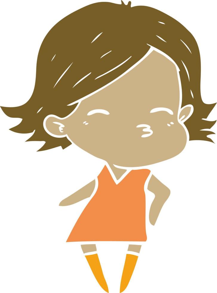 mujer de dibujos animados de estilo de color plano vector