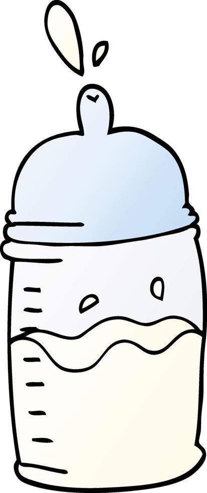 cartoon doodle baby bottle vector