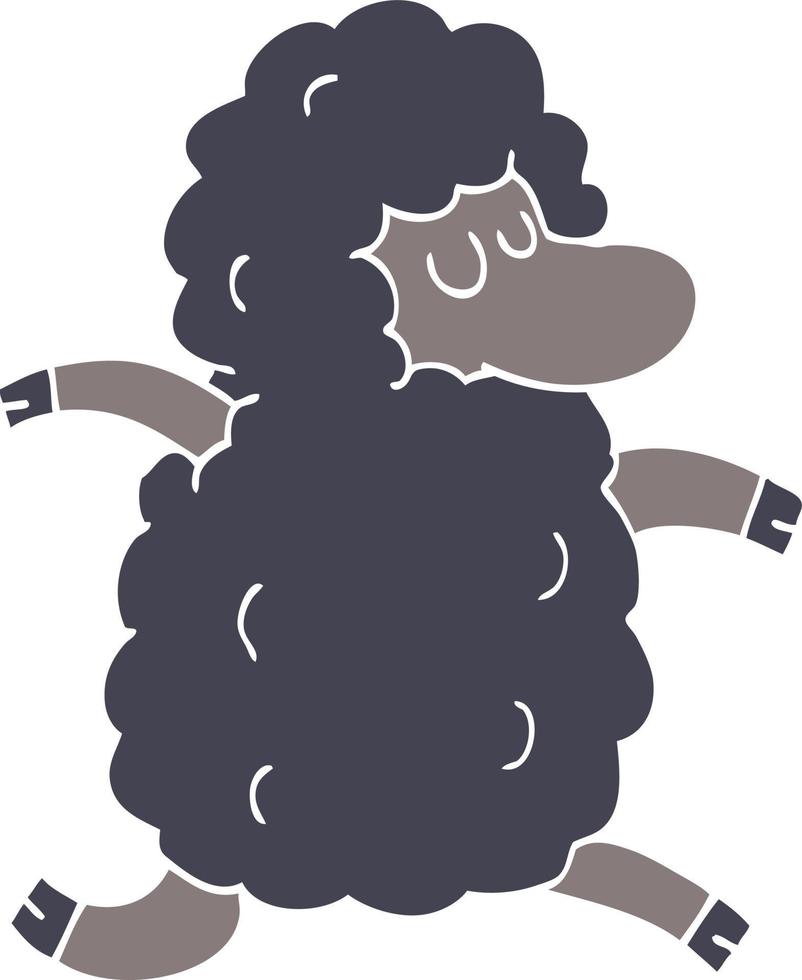 cartoon doodle black sheep vector