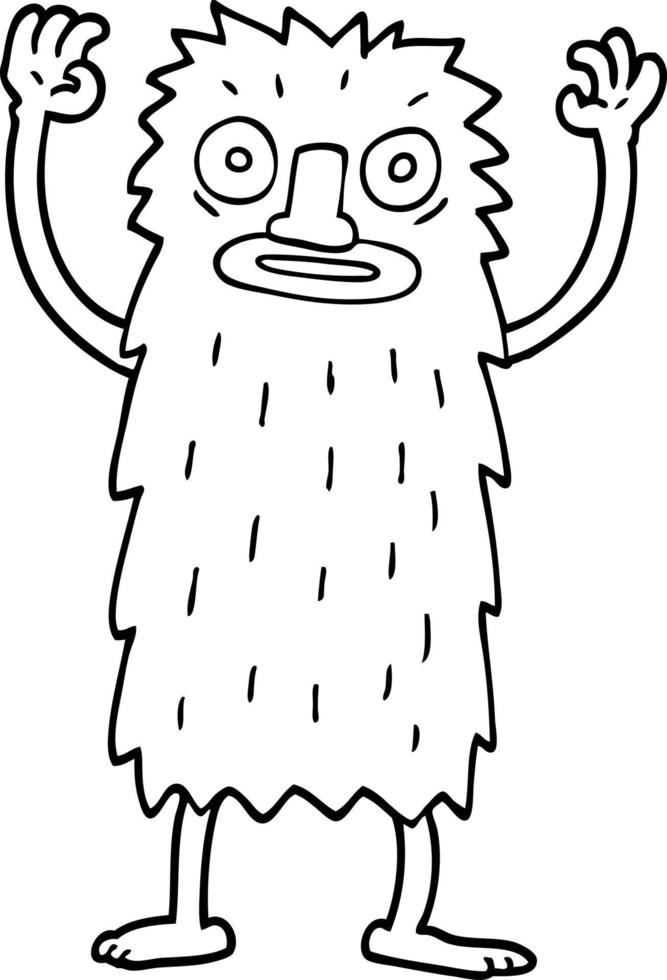 line drawing cartoon yeti monster vector