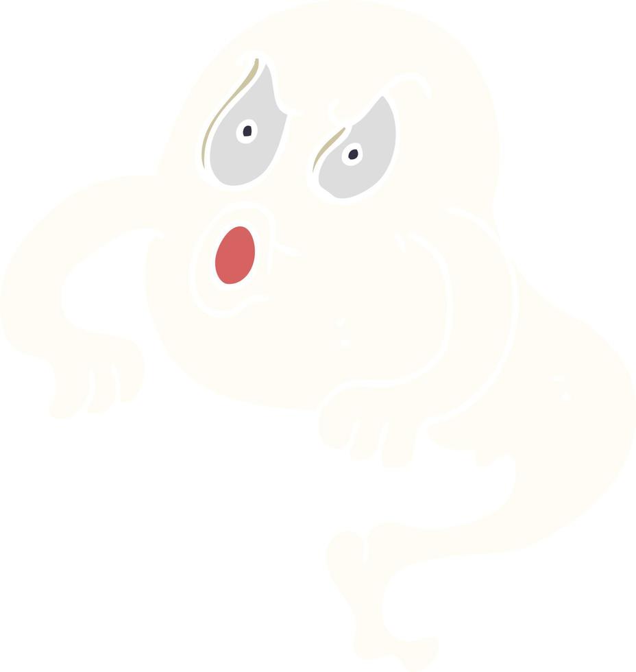 cartoon doodle angry ghost vector