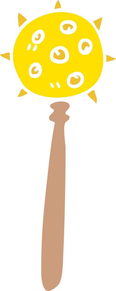 cartoon doodle medieval mace vector