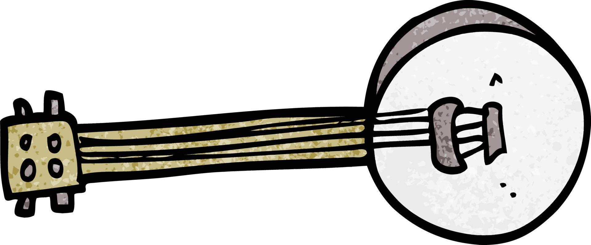 cartoon doodle banjo vector