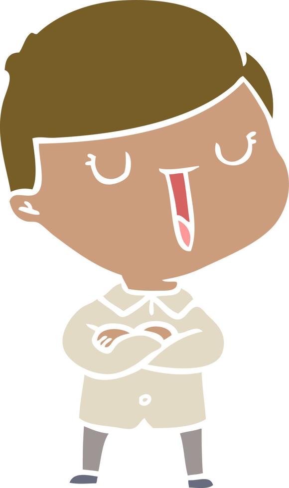 niño feliz de dibujos animados de estilo de color plano vector