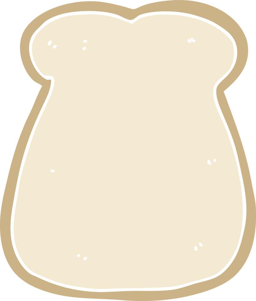 flat color style cartoon slice of bread vector